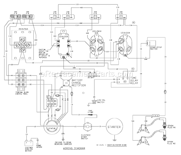 Page F Diagram and Parts List for 1647-0  Briggs and Stratton Generator